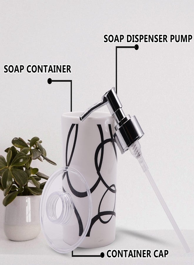 Shenron White Liquid Soap Dispenser for Wash Basin & Bathroom, Empty Refillable Handwash Bottle with Pump, Chrome Finish on Top, Unbreakable Plastic Body for Household use (Set of 3) - Image 2